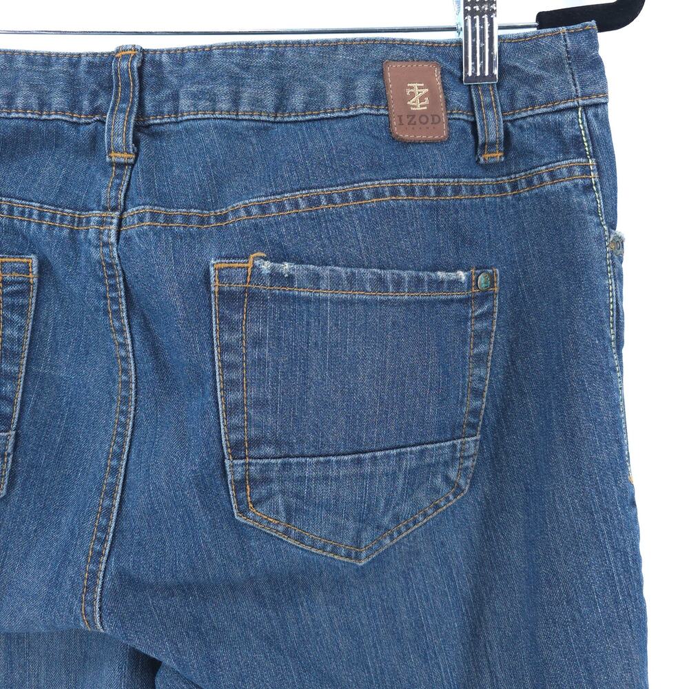 Izod Comfort Country Prep Ranch Classic Fit Bootcut Jeans Stretchy Dark Wash 12R - Picture 12 of 13